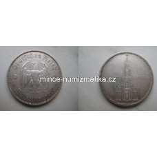 5 Reich Mark 1934 A Garnisonkirche s nápisem - Deutsches Reichsmark